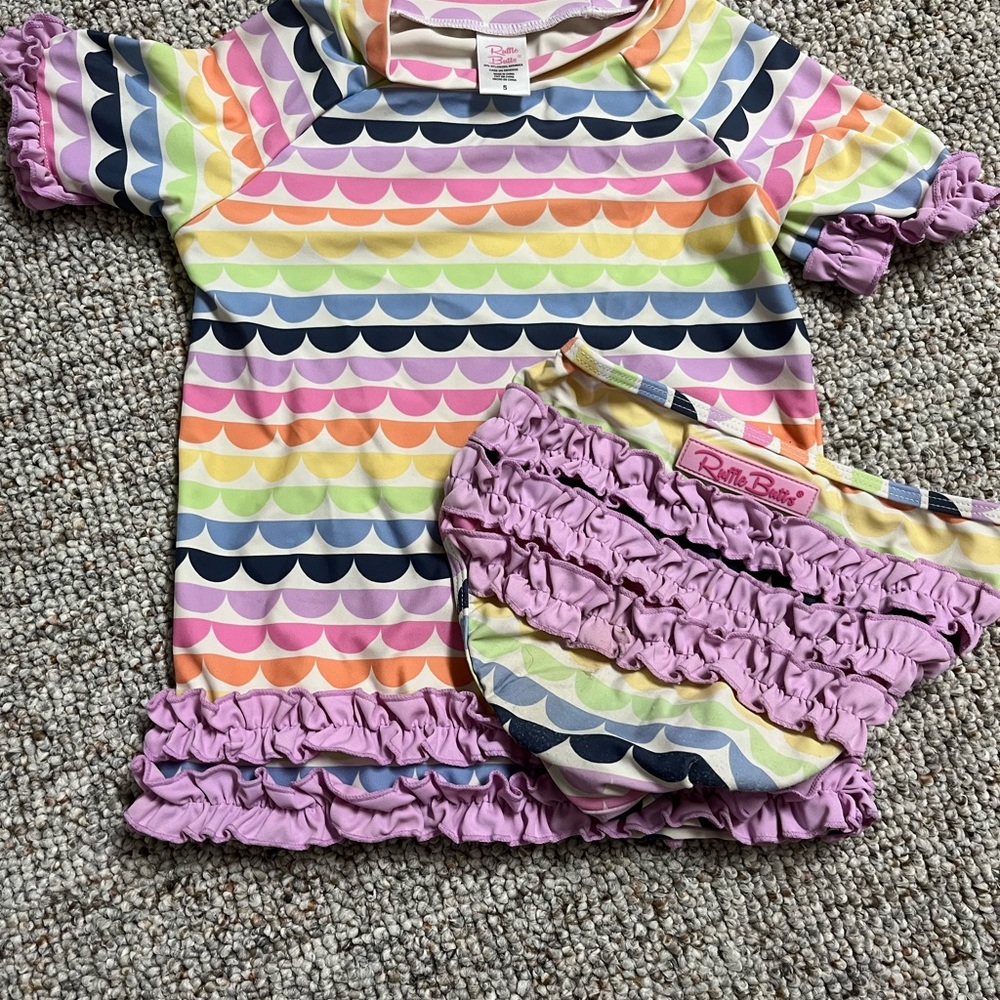 THREE Ruffle Butts Swim Suit Sets - Size 5